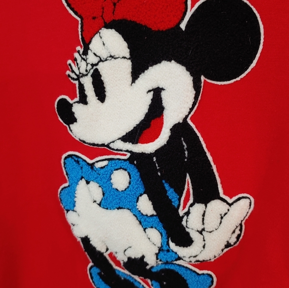 DISNEY Minnie Mouse Red Sweatshirt Women's Junior Cut Size Medium - Picture 5 of 9